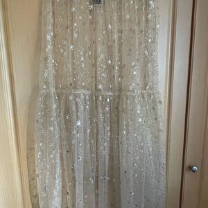 Forever 21 Sheer and Gold Coverup skirt